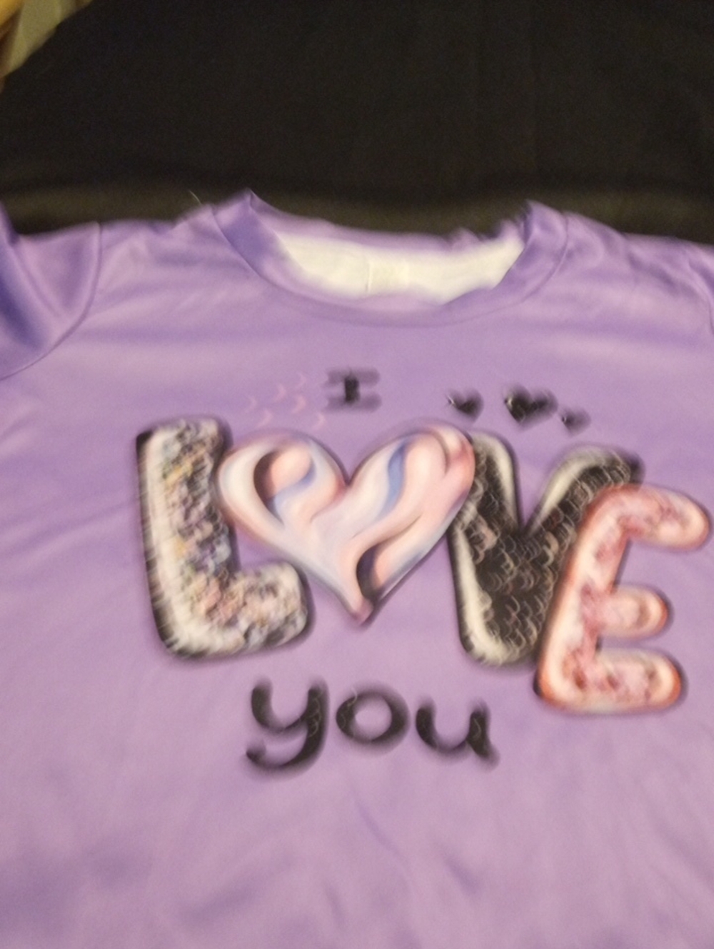 Purple 'LOVE You' Graphic Tee